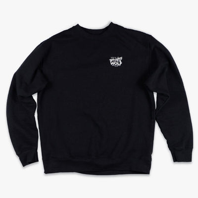 Whiskey and Wolf Supply Co classic crew neck sweater in black